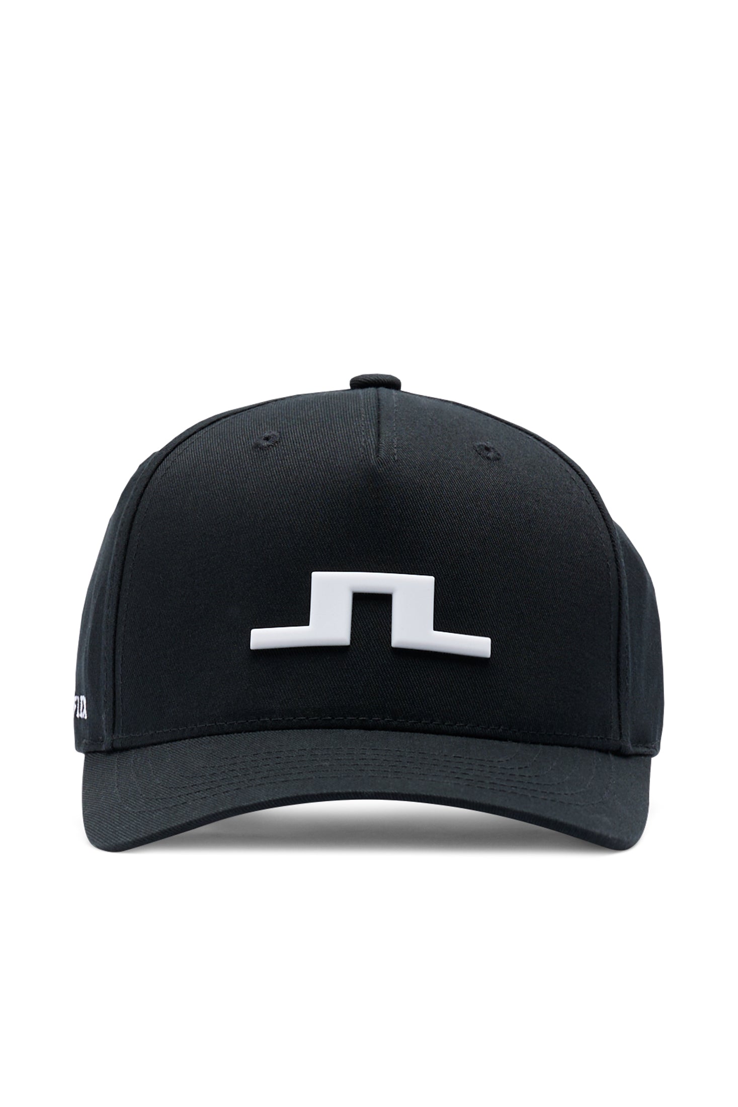 J.Lindeberg Heath Cap Black – front view showing Flexfit cotton-blend construction
