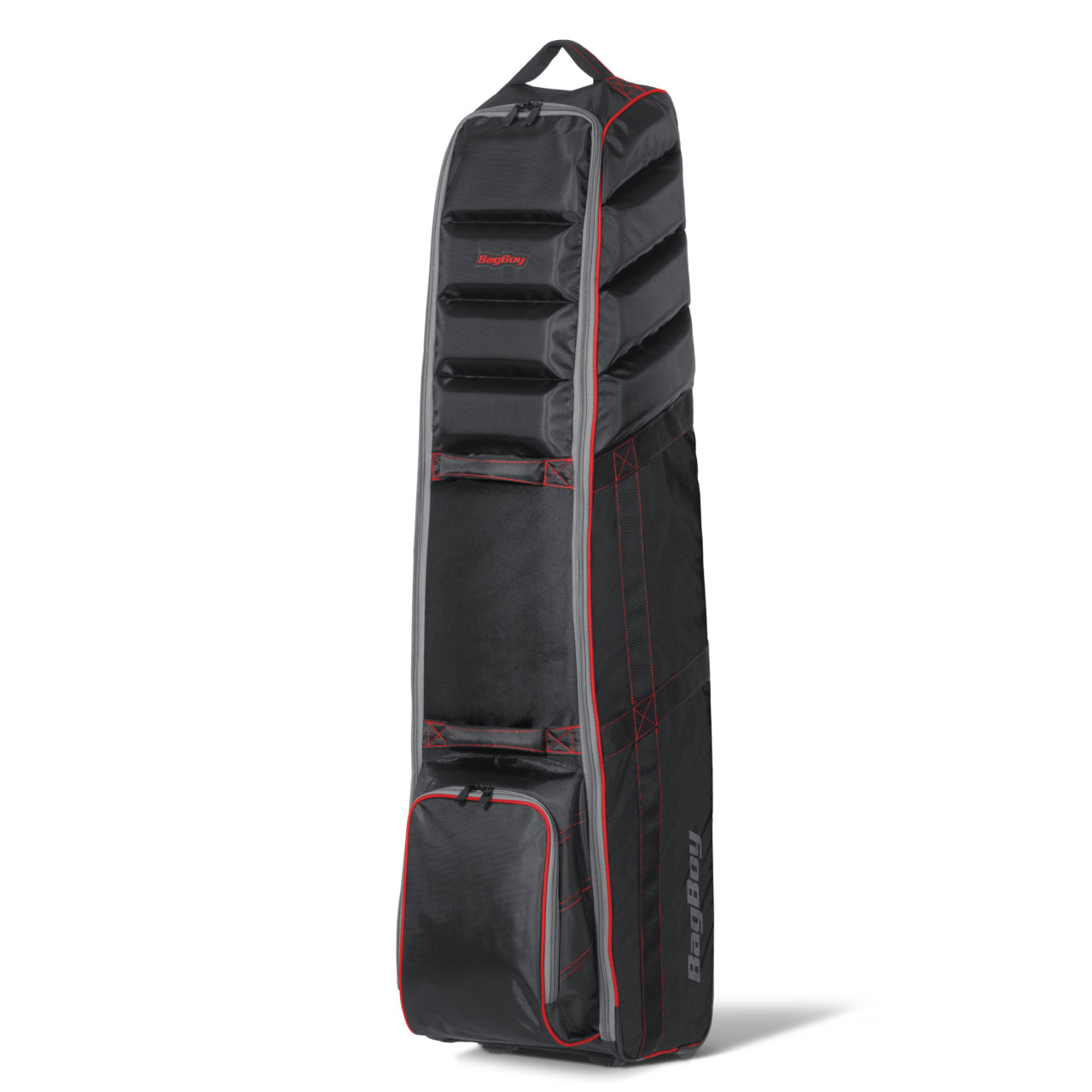 Bag Boy T-800 Travel Cover Black/Red/Slate — padded top detail