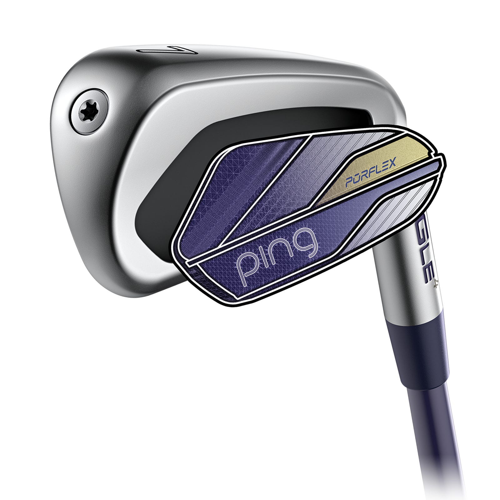 Illustration of G Le4 iron showing PurFlex cavity badge technology