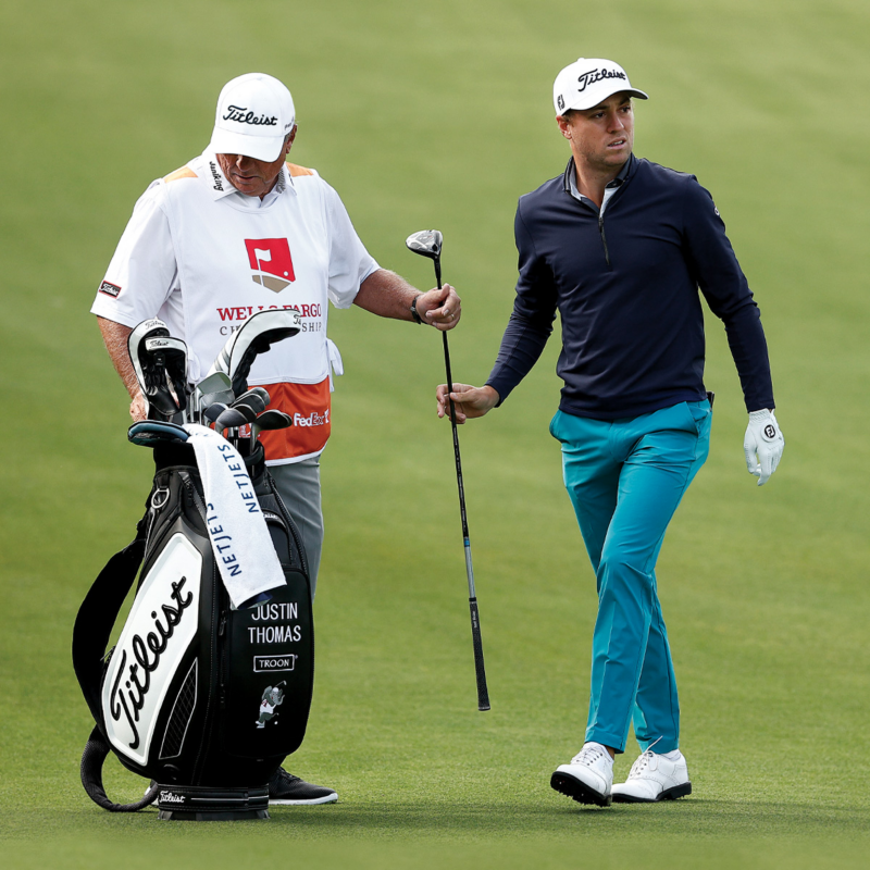 Justin Thomas with the Titleist Tour Bag on Tour