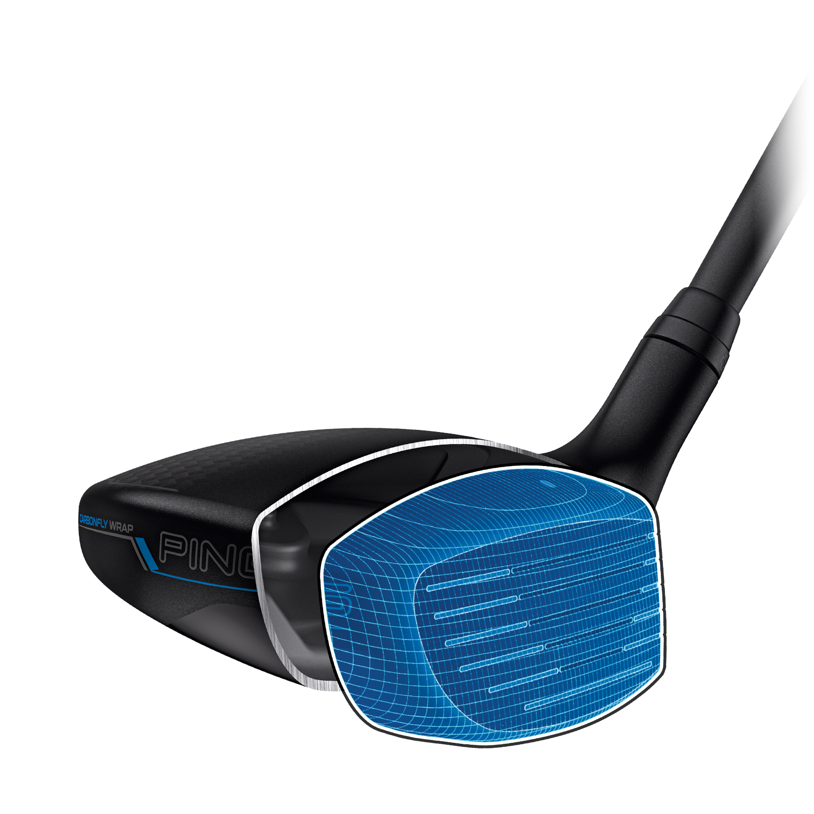 PING G440 HL hybrid exploded face illustration showing shallow and thin face design