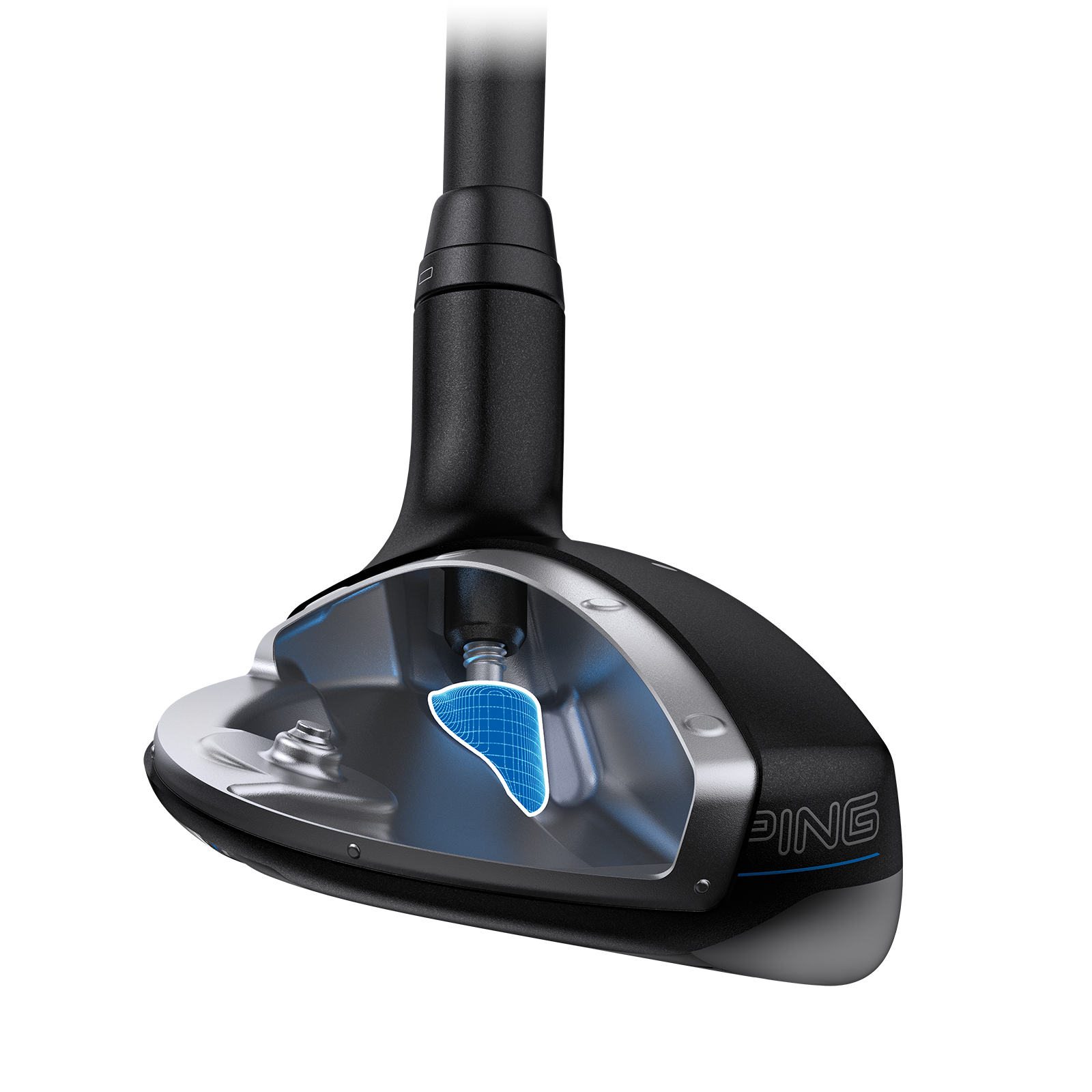 PING G440 hybrid cutaway illustration showing internal Free-Hosel Technology