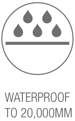 SensorDry 20,000 mm waterproof rating badge