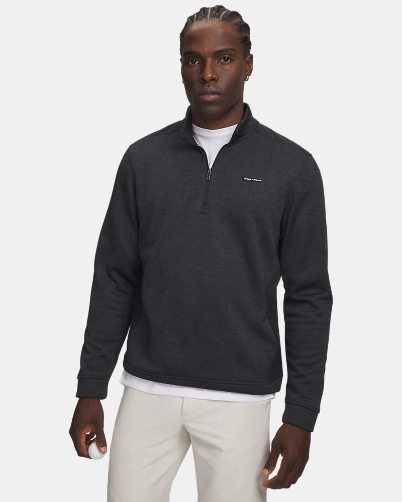 UA SweaterFleece Hybrid – front view, black