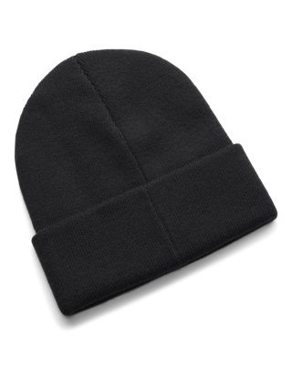 Under Armour Halftime Cuff Beanie back view, black