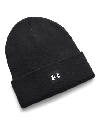 Under Armour Halftime Cuff Beanie front view, black