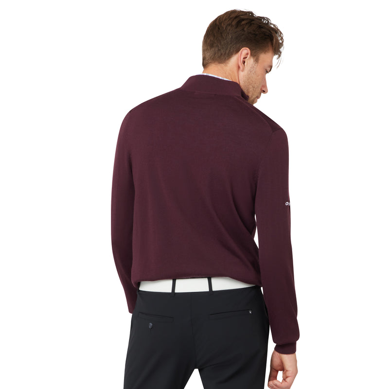 Callaway Blended Merino 1/4 Zip Sweater Italian Plum – detail view
