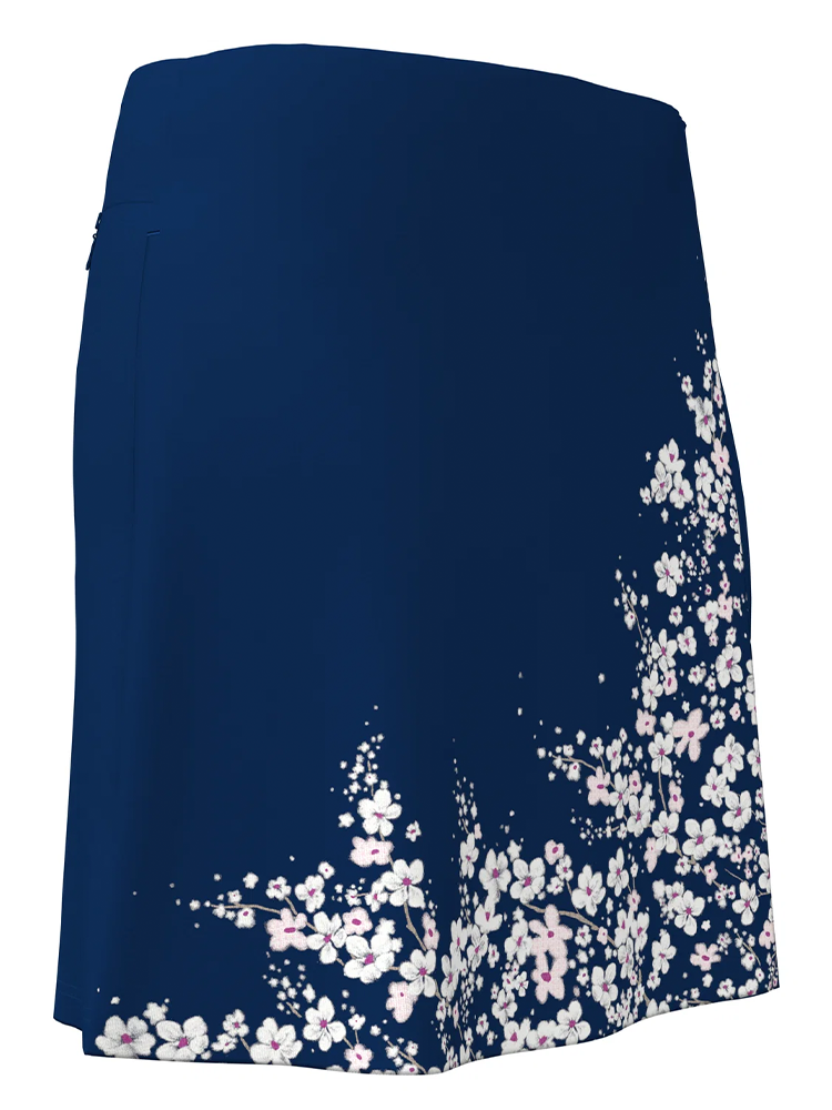 Callaway Floral Printed Wrap Skort Blue Depths – back view showing length and floral pattern