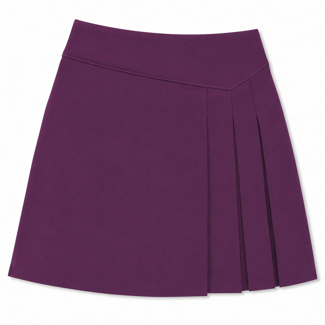 Callaway Gloxinia Side Pleat Golf Skort — front view showing A-line silhouette and side pleats