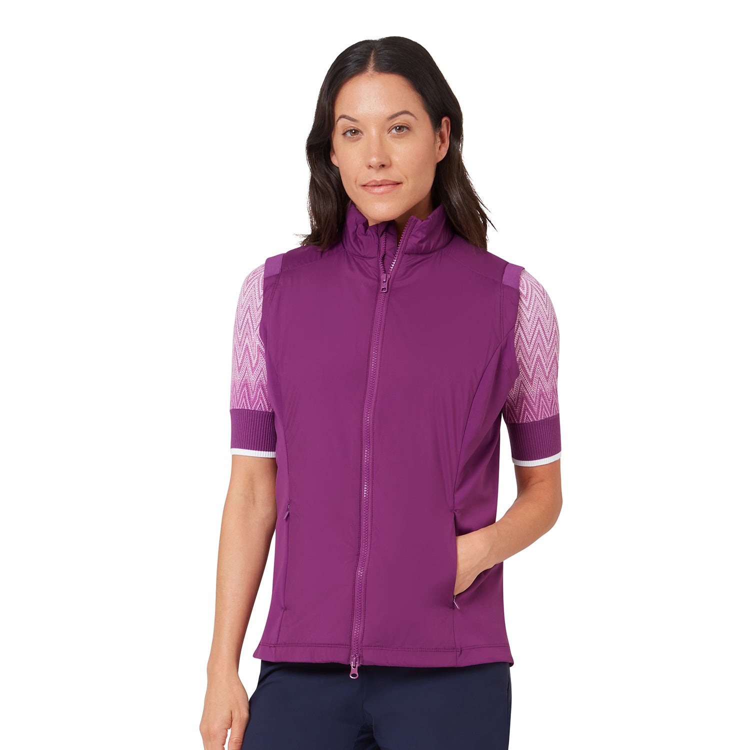 Callaway Insulated Ladies Vest Gloxinia – front view showing quilted body and soft-stretch side panels