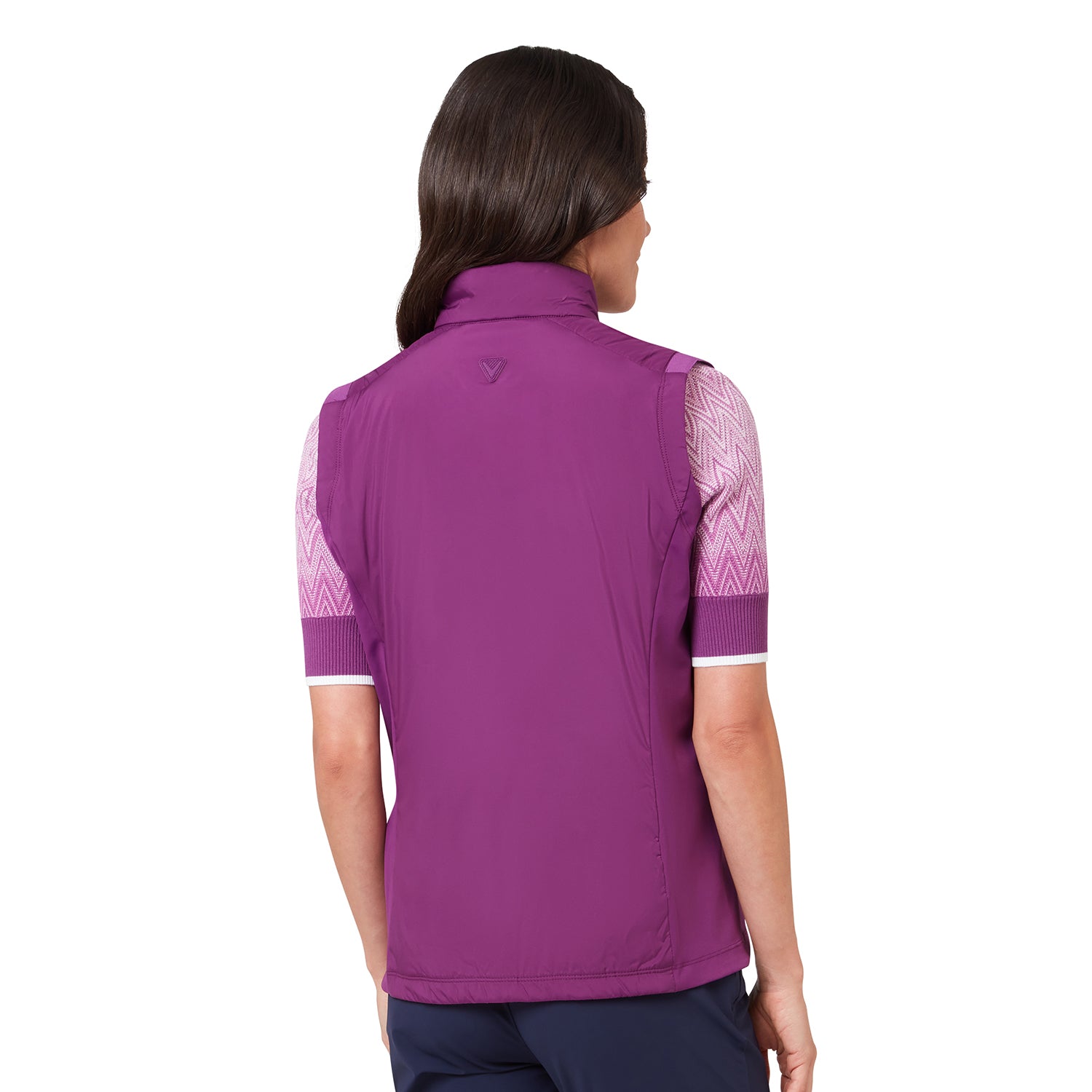 Callaway Insulated Ladies Vest Gloxinia – side and back view highlighting stretch side panels and fit