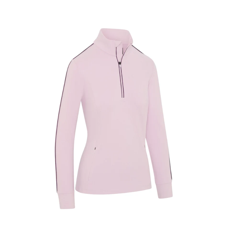 Callaway Midweight Textured Ladies Sweatshirt – front view, cherry lilac heather