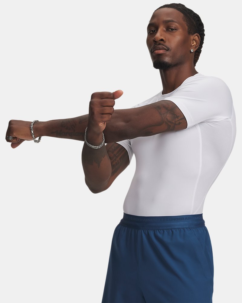 Mesh ventilation panels on Under Armour HeatGear compression top