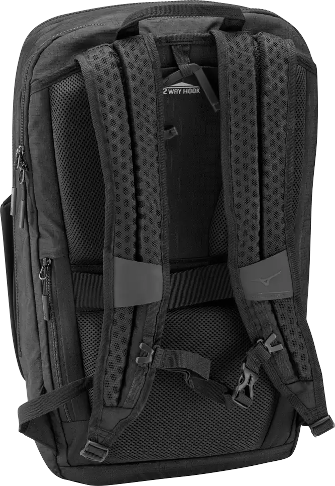 Mizuno Backpack 26 Black – multiple compartments and storage detail