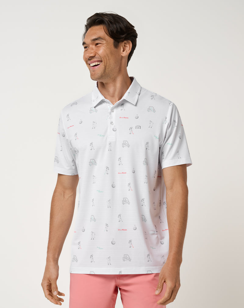 Travis Mathew On A Mission Polo – front view, white
