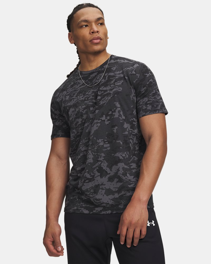 Under Armour ABC Camo Short Sleeve – Front View, Camo Black