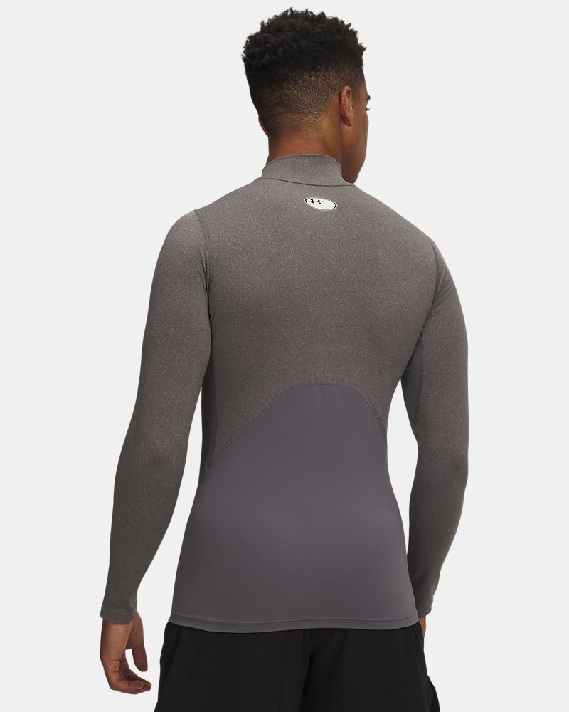 Under Armour HeatGear Compression Mock Long Sleeve – back view showing mesh panels