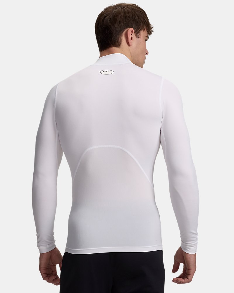 Under Armour HeatGear Compression Mock Long Sleeve – back view showing stretch-mesh panels