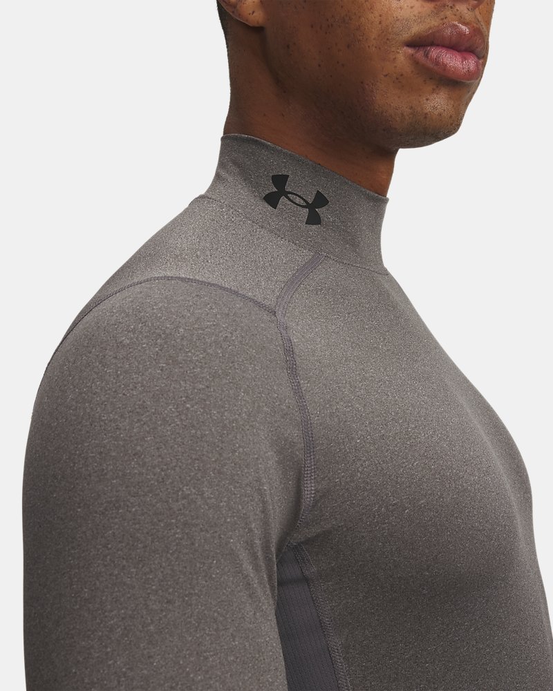 Under Armour HeatGear Compression Mock Long Sleeve – mock neck collar detail
