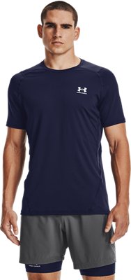 Under Armour HeatGear Fitted Short Sleeve – Midnight Navy, front view