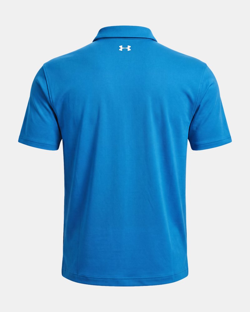 Under Armour Tee To Green Pique polo – back view, aegean blue
