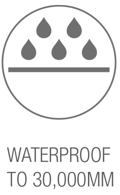Waterproof 30,000 rated fabric technology icon