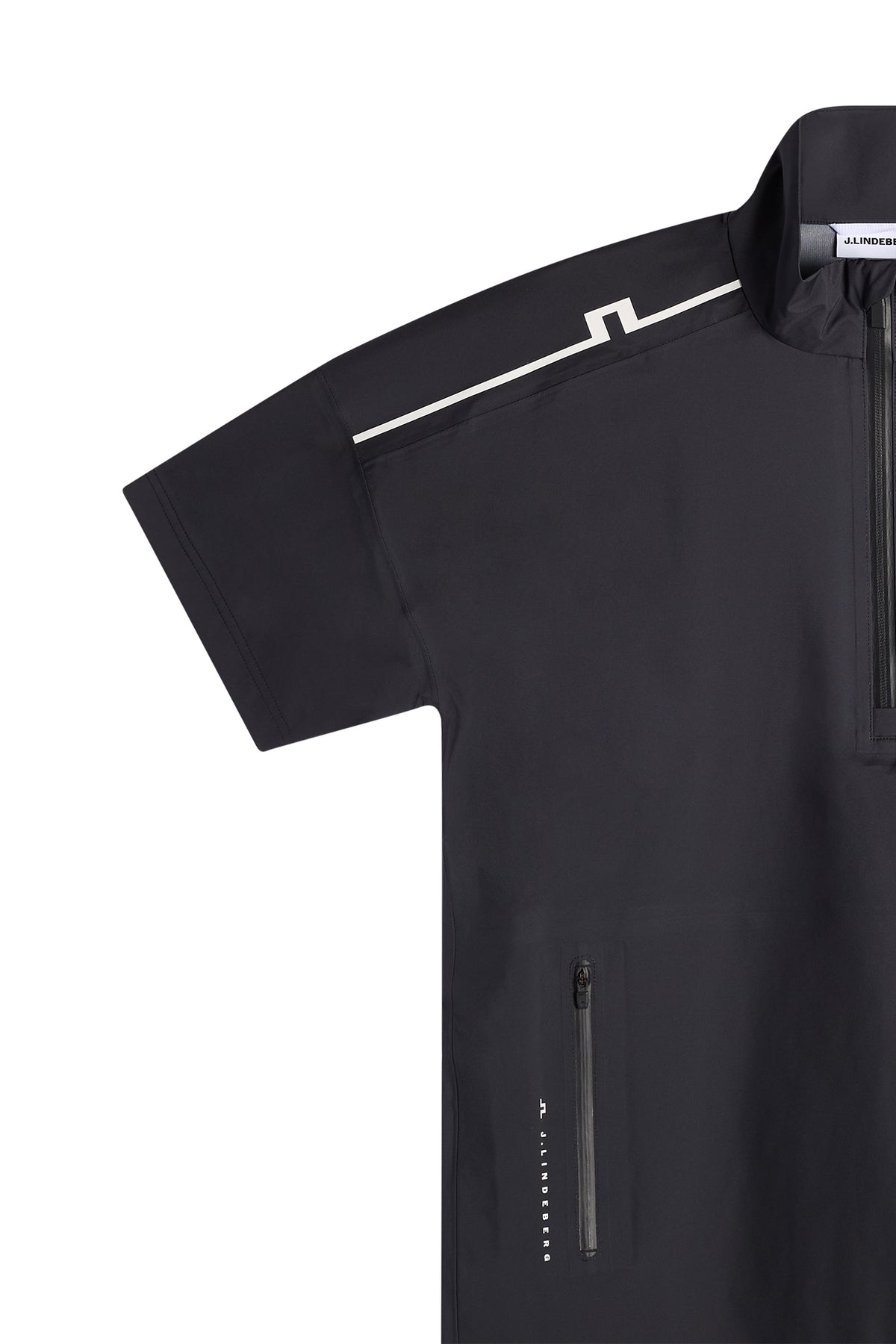 J.Lindeberg Shay Rain Shirt Black – detail of AquaGuard zipped pocket