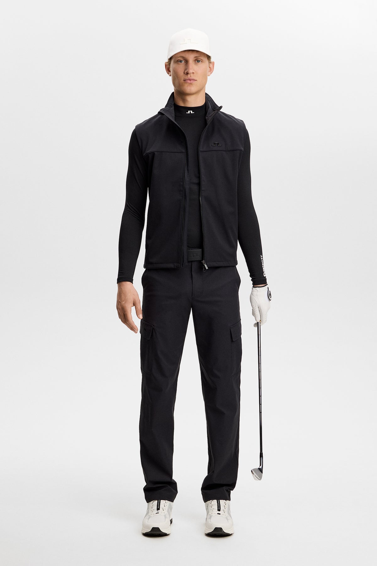 J.Lindeberg Ello Brushed Top Black – moisture-wicking performance fabric